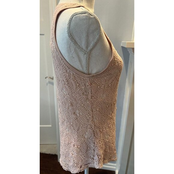 Sundance Sleeveless Top With Crochet Overlay Blush Women's Size Small - Picture 4 of 12